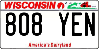 WI license plate 808YEN