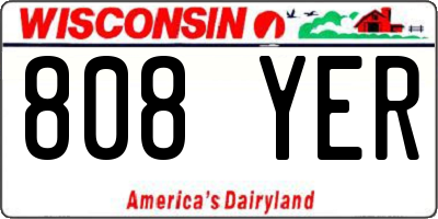 WI license plate 808YER