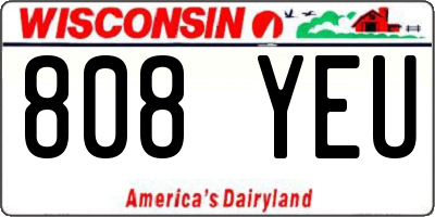 WI license plate 808YEU