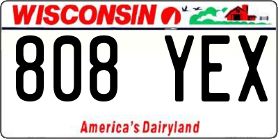 WI license plate 808YEX