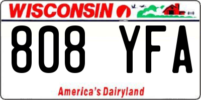 WI license plate 808YFA