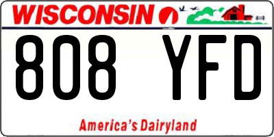 WI license plate 808YFD