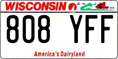 WI license plate 808YFF