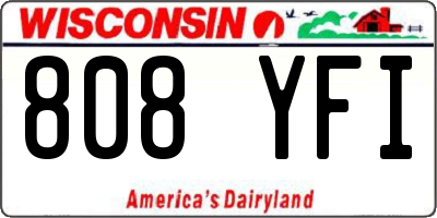WI license plate 808YFI