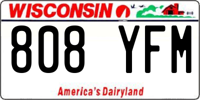 WI license plate 808YFM