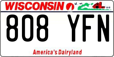 WI license plate 808YFN