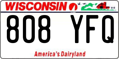 WI license plate 808YFQ