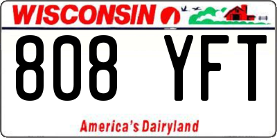 WI license plate 808YFT