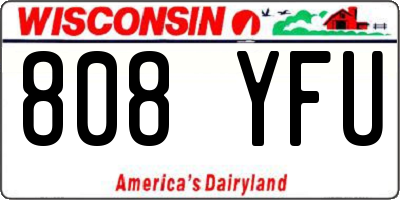 WI license plate 808YFU