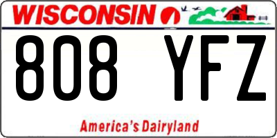 WI license plate 808YFZ