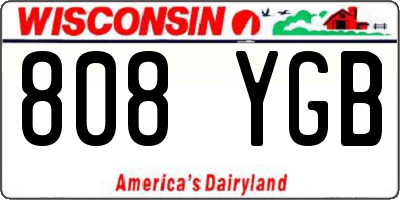 WI license plate 808YGB