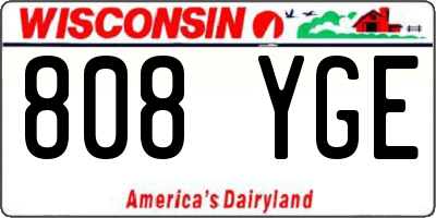 WI license plate 808YGE