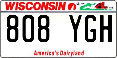 WI license plate 808YGH