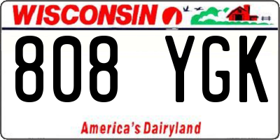 WI license plate 808YGK