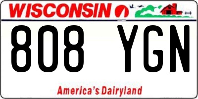 WI license plate 808YGN