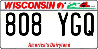 WI license plate 808YGQ