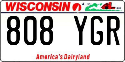 WI license plate 808YGR