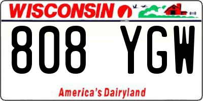 WI license plate 808YGW