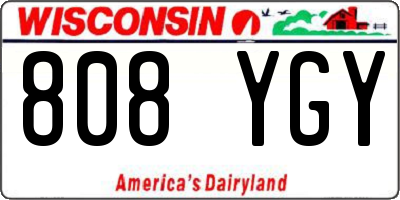 WI license plate 808YGY