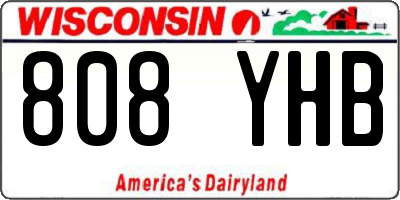 WI license plate 808YHB