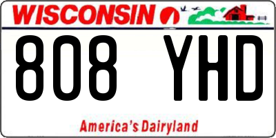 WI license plate 808YHD