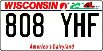 WI license plate 808YHF