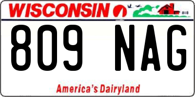 WI license plate 809NAG