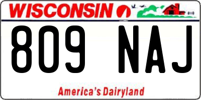 WI license plate 809NAJ