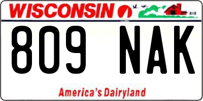 WI license plate 809NAK