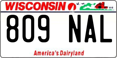 WI license plate 809NAL