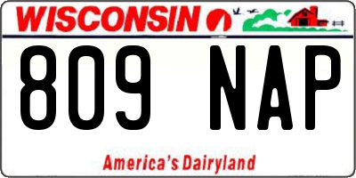 WI license plate 809NAP