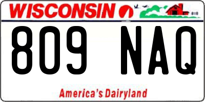 WI license plate 809NAQ