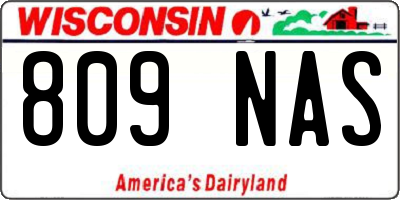 WI license plate 809NAS