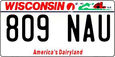 WI license plate 809NAU