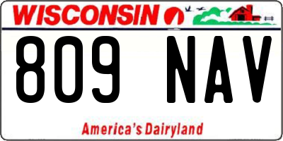 WI license plate 809NAV