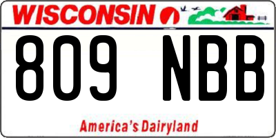 WI license plate 809NBB