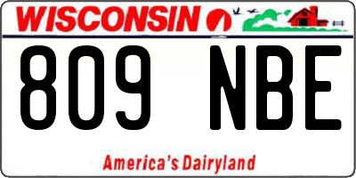 WI license plate 809NBE