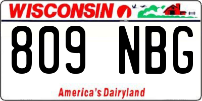 WI license plate 809NBG