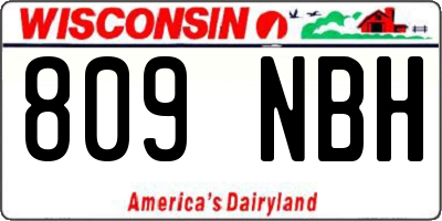 WI license plate 809NBH