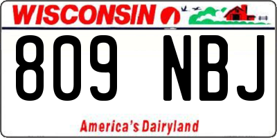WI license plate 809NBJ