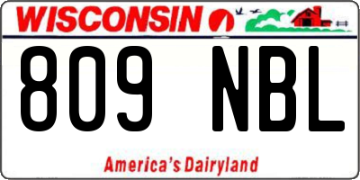 WI license plate 809NBL