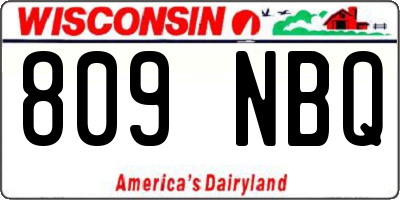 WI license plate 809NBQ