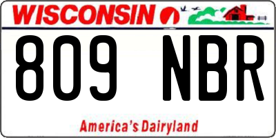 WI license plate 809NBR