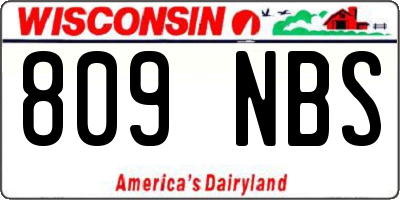 WI license plate 809NBS