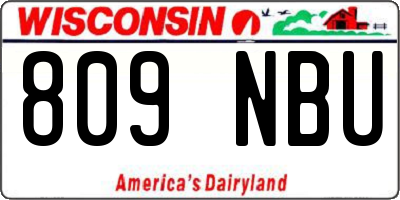 WI license plate 809NBU