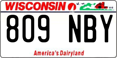 WI license plate 809NBY