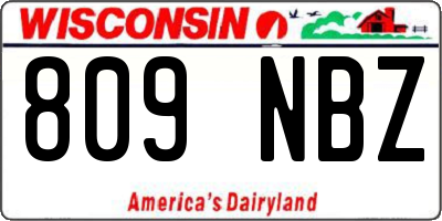 WI license plate 809NBZ