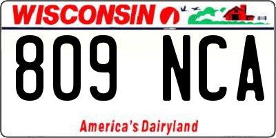WI license plate 809NCA