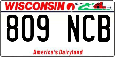 WI license plate 809NCB