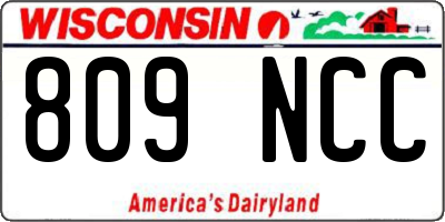 WI license plate 809NCC